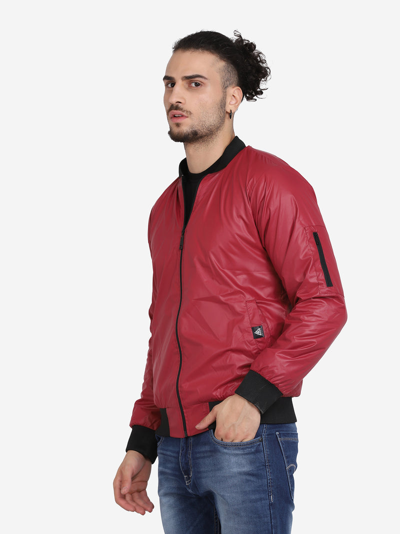 Men's Bomber Jacket - Wine