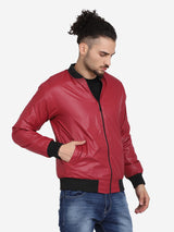 Men's Bomber Jacket - Wine
