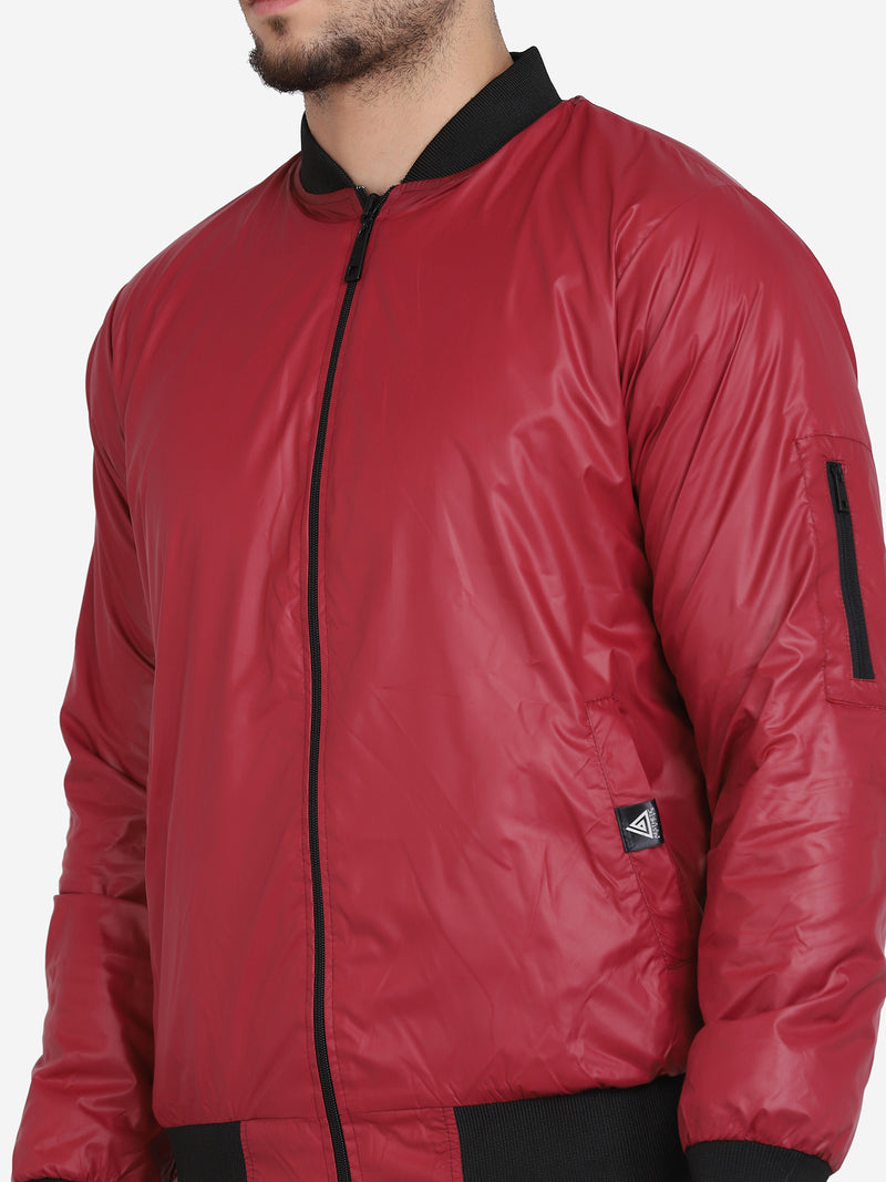 Men's Bomber Jacket - Wine