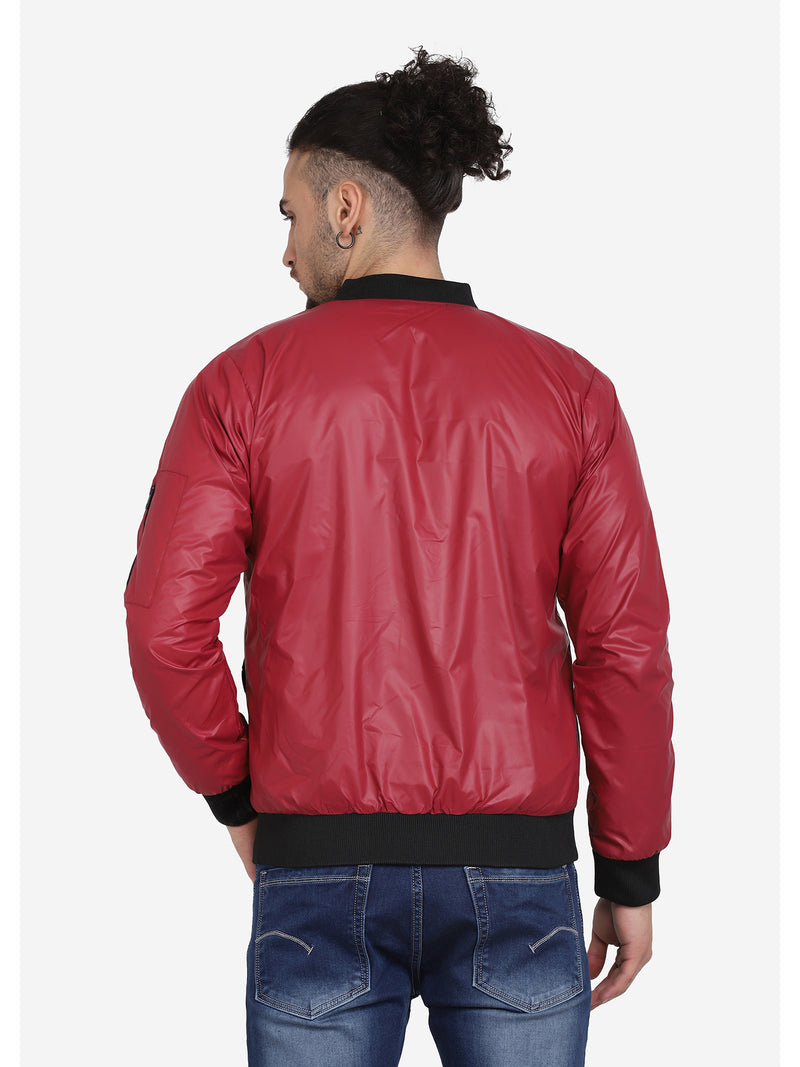 Men's Bomber Jacket - Wine
