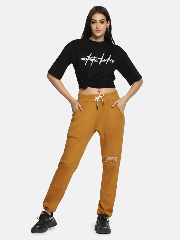 Womens Panelled Jogger (Mustard)