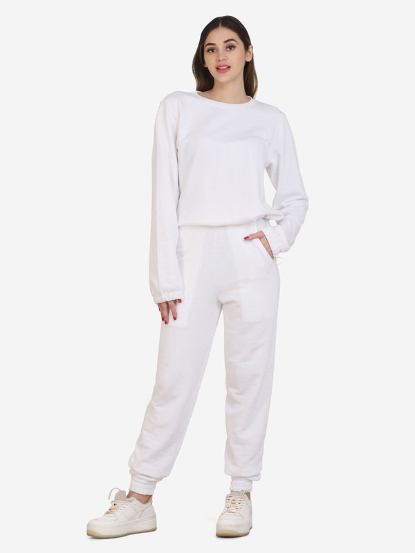 Women's Solid White Co-Ord's