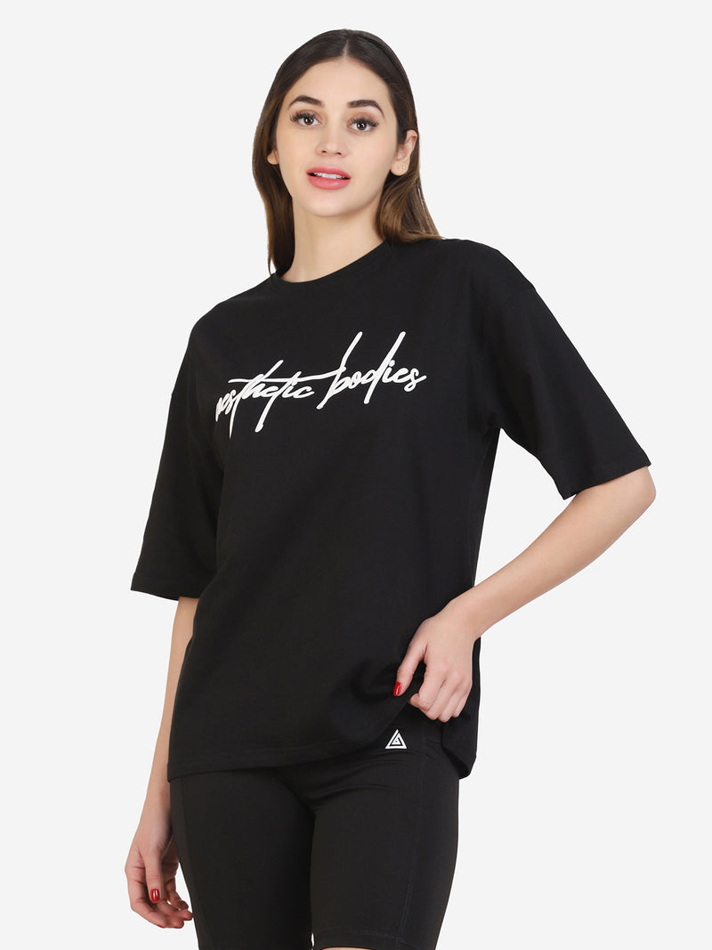Women Oversized T-shirt (Black)