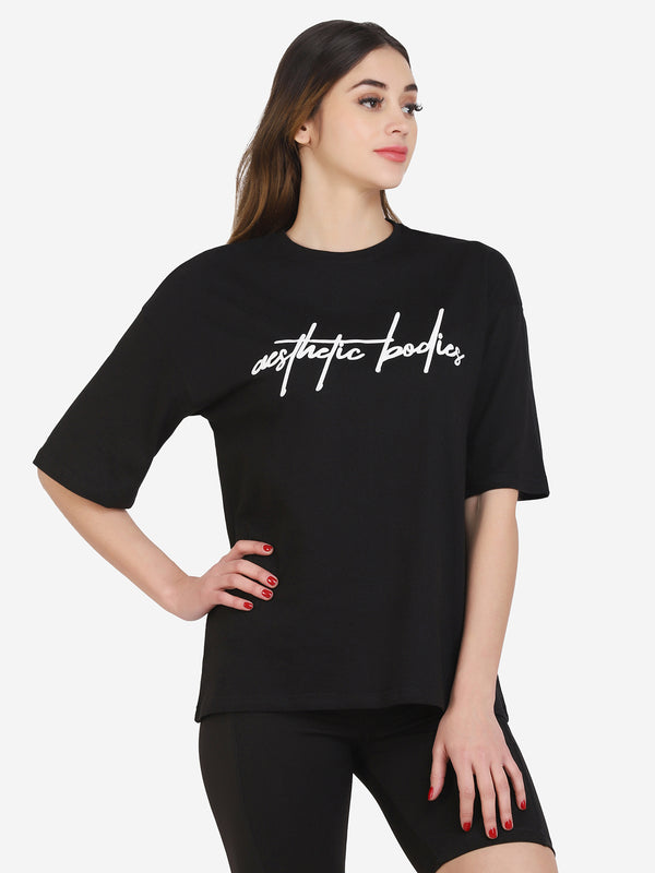 Women Oversized T-shirt (Black)