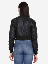 WOMEN'S BOMBER JACKET- BLACK