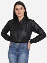 WOMEN'S BOMBER JACKET- BLACK