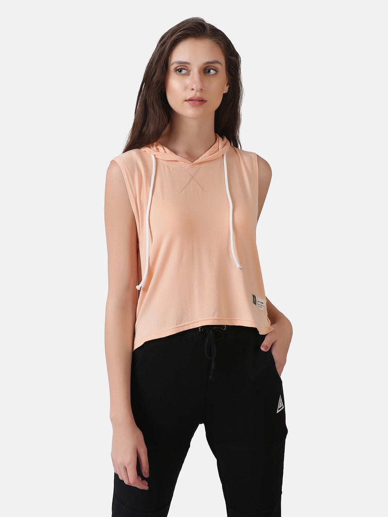 ESSENTIAL HOODIE STRINGER- PEACH