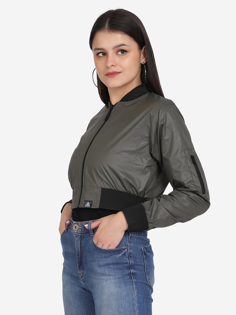 WOMEN'S BOMBER JACKET- OLIVE