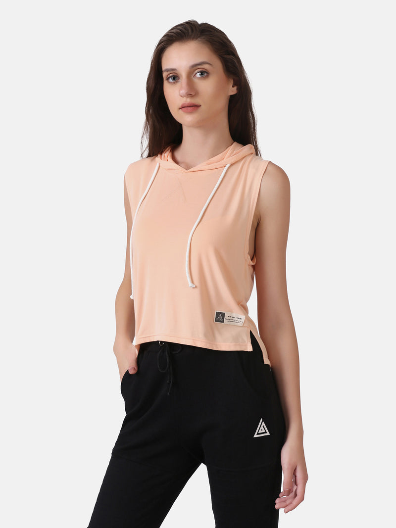 ESSENTIAL HOODIE STRINGER- PEACH