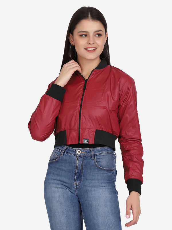 WOMEN'S BOMBER JACKET- WINE