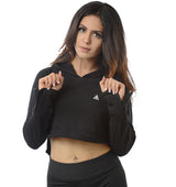 Women’s  Terry Crop Hoodie (Black)