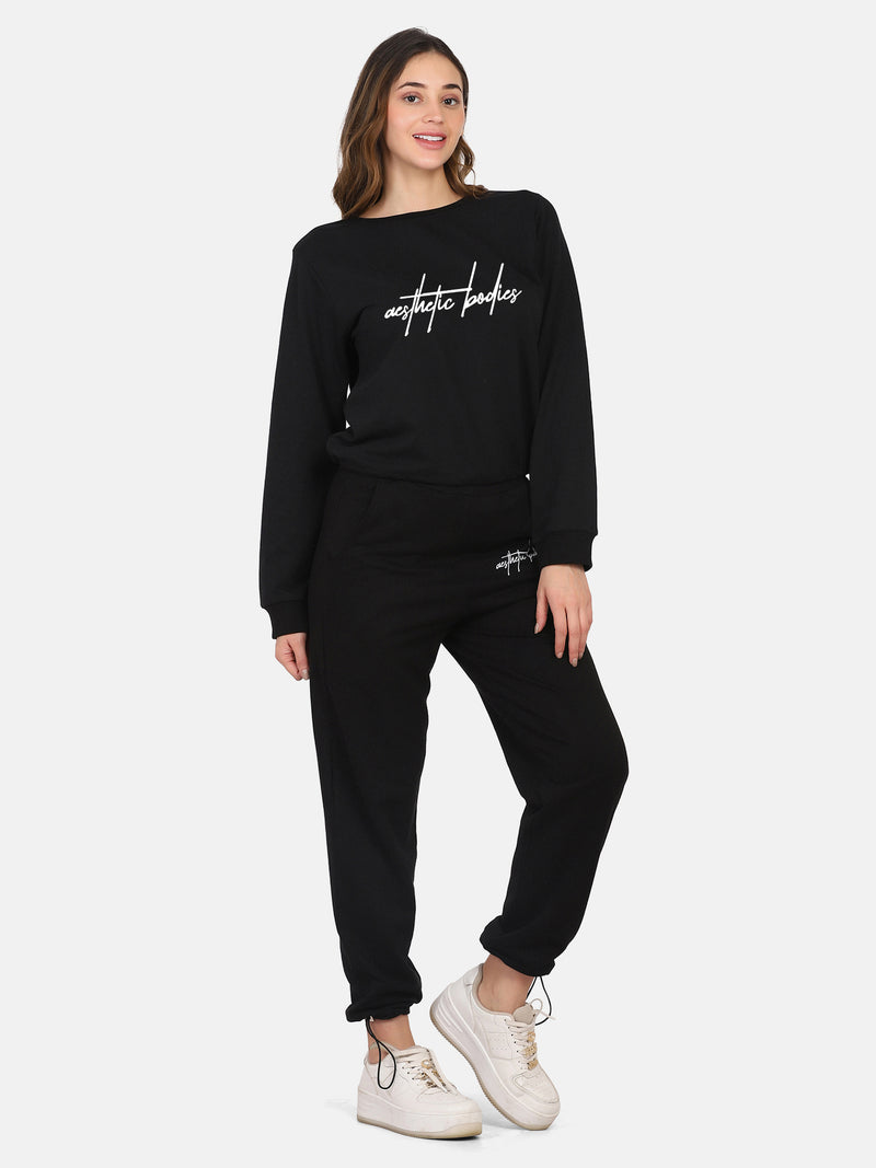 Women's Solid Black Co-Ords